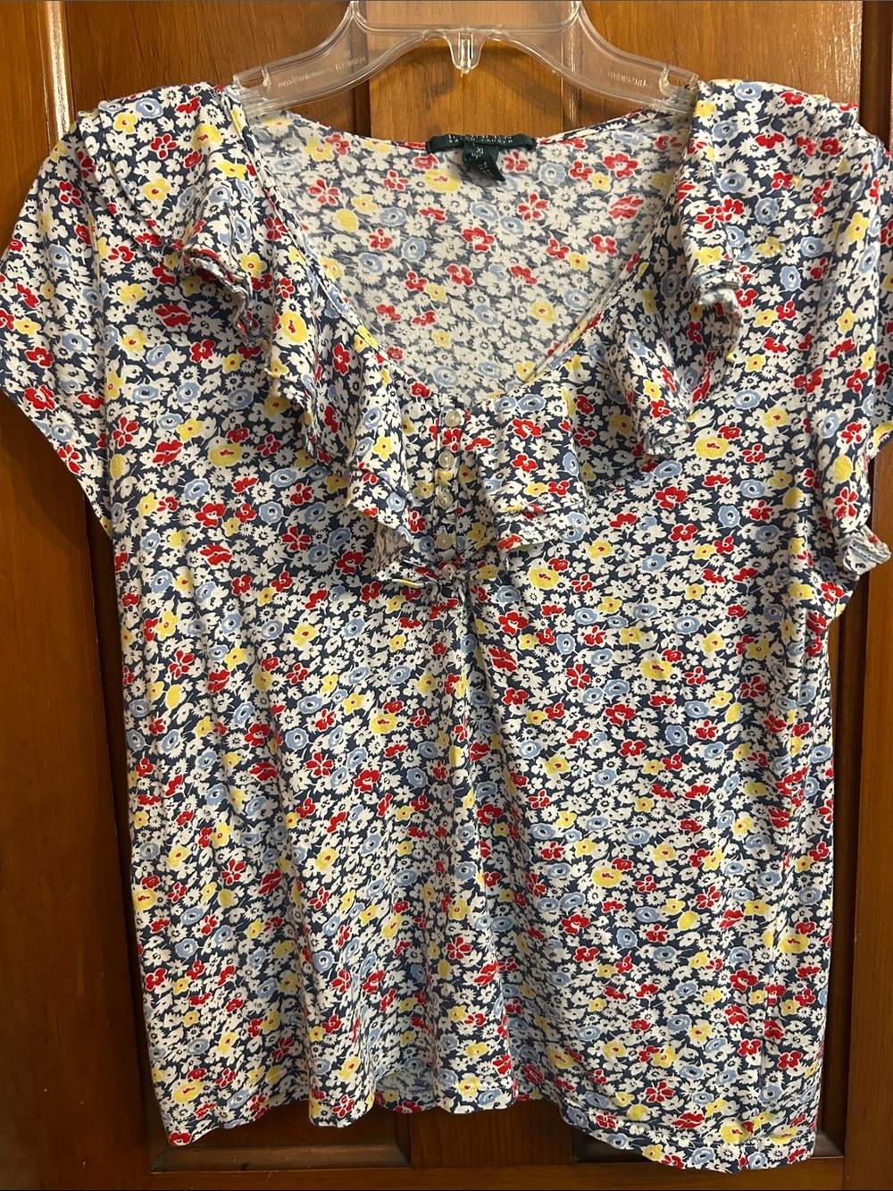 Vintage Ralph Lauren Floral Short Sleeve Shirt, XL